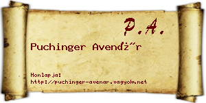 Puchinger Avenár névjegykártya